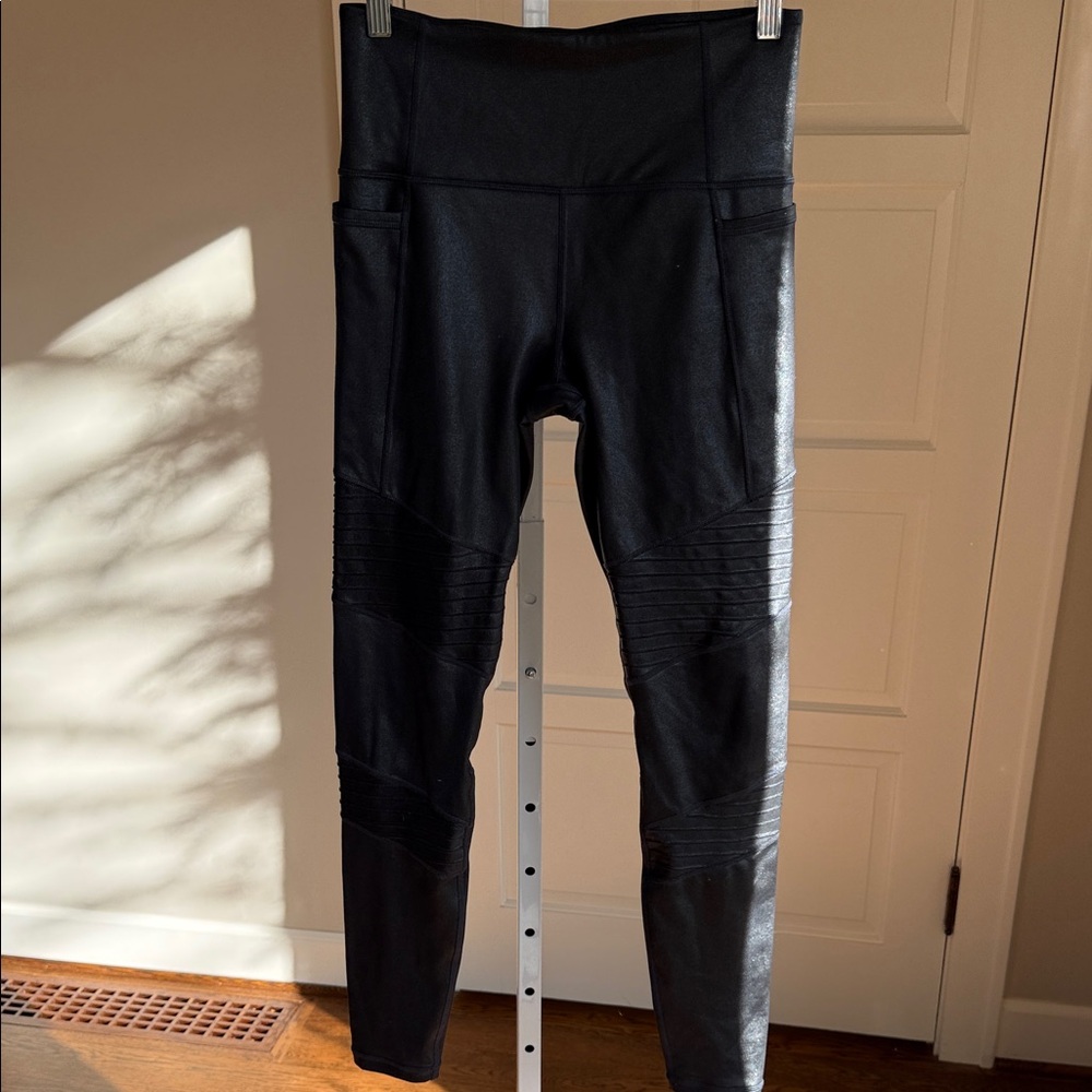 Athlete Inclination Moto Tights Black High-Waisted Leggings small tall